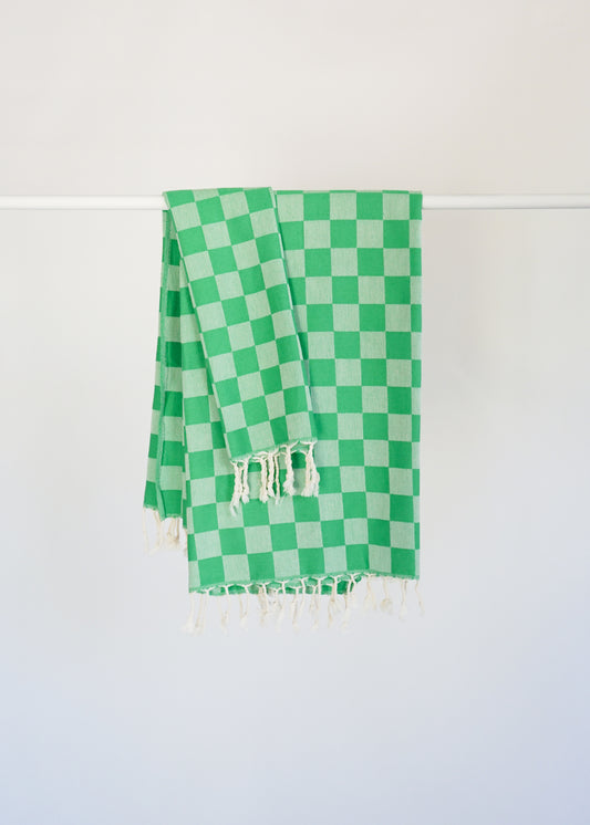 CHECK TURKISH TOWEL / GRASS